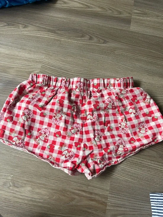Strawberry Shortcake Gingham Pajama Shorts Sweet Character Lounge Wear Size L - Picture 9 of 15